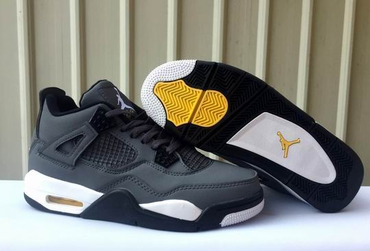 (image for) AIR JORDAN 4 Retro Dark Grey Yellow Men's Shoes-45